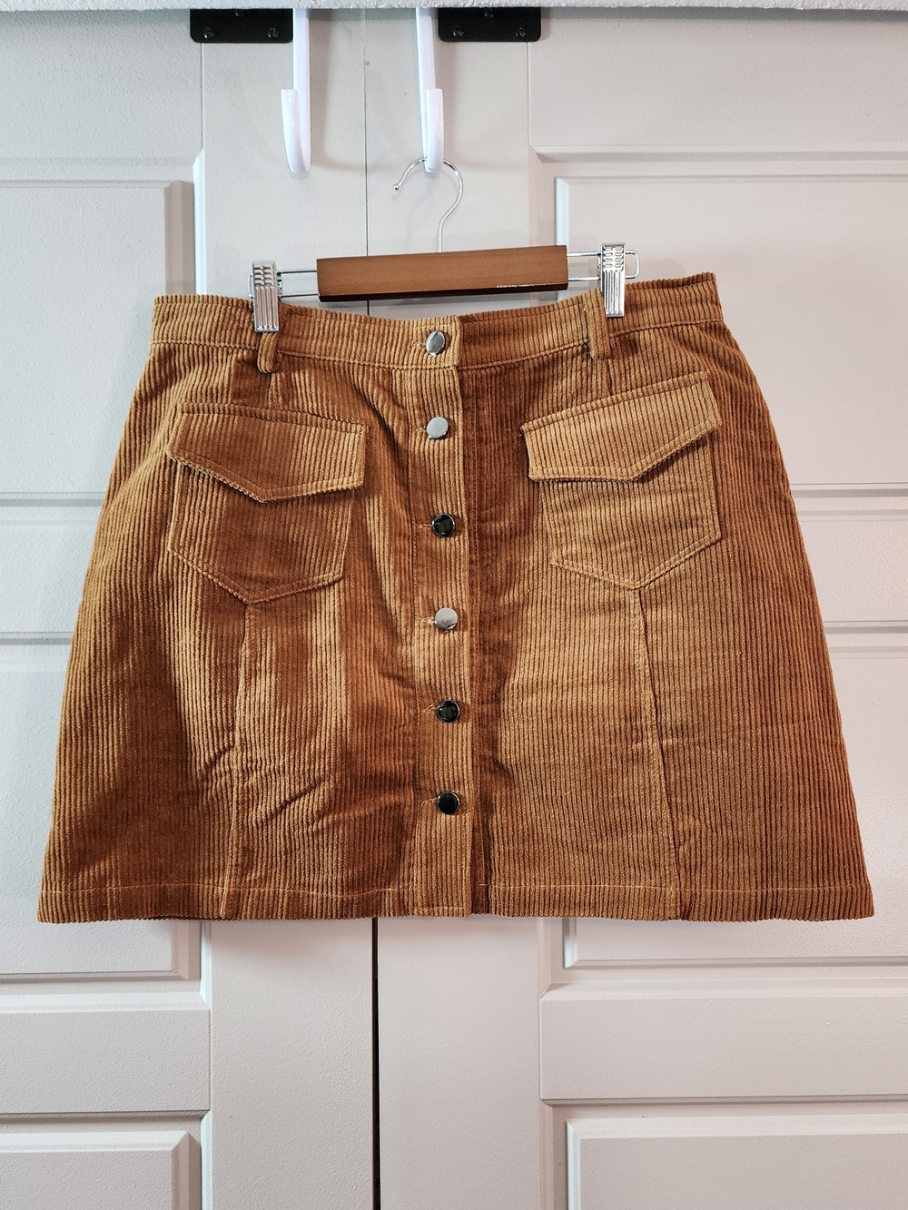 Nasty Gal Collection Brown Corduroy Button Front Mini Skirt Size 10 Like New
